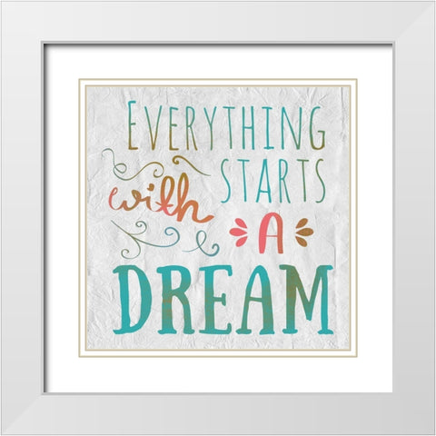 Dreamers 3 White Modern Wood Framed Art Print with Double Matting by Kimberly, Allen