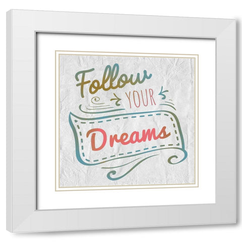 Dreamers 4 White Modern Wood Framed Art Print with Double Matting by Kimberly, Allen