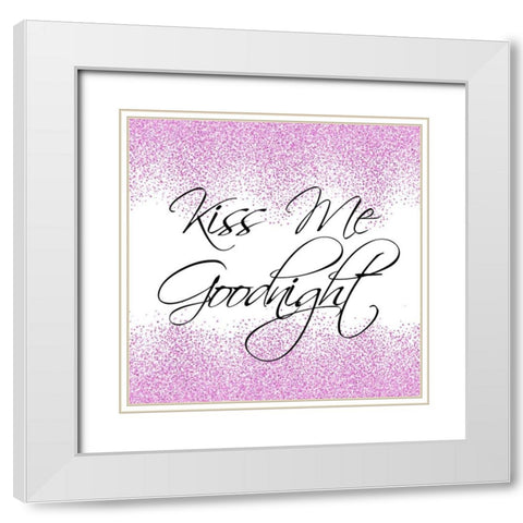 Kiss Me White Modern Wood Framed Art Print with Double Matting by Kimberly, Allen