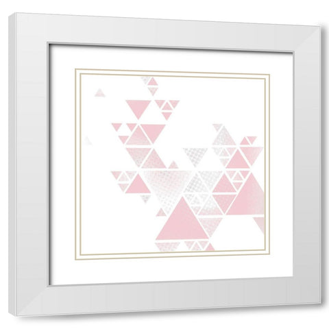 Triangle Blush 2 White Modern Wood Framed Art Print with Double Matting by Kimberly, Allen