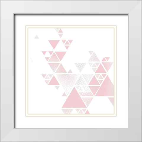 Triangle Blush 2 White Modern Wood Framed Art Print with Double Matting by Kimberly, Allen