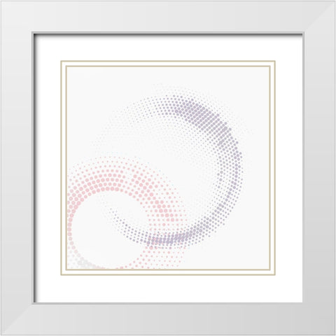 Soft Circle 1 White Modern Wood Framed Art Print with Double Matting by Kimberly, Allen