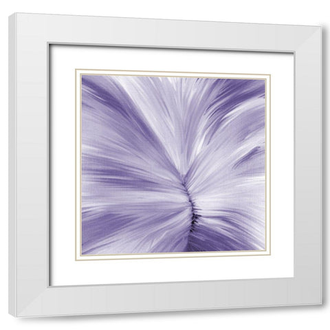Stitches of Violet White Modern Wood Framed Art Print with Double Matting by Kimberly, Allen