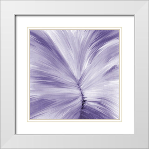 Stitches of Violet White Modern Wood Framed Art Print with Double Matting by Kimberly, Allen