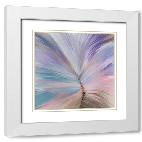 Stitches of Color White Modern Wood Framed Art Print with Double Matting by Kimberly, Allen