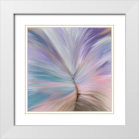 Stitches of Color White Modern Wood Framed Art Print with Double Matting by Kimberly, Allen
