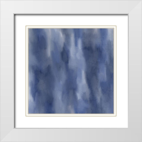 Shades of Indigo White Modern Wood Framed Art Print with Double Matting by Allen, Kimberly