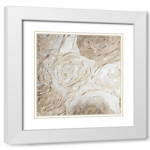 Paper Roses 2 White Modern Wood Framed Art Print with Double Matting by Kimberly, Allen