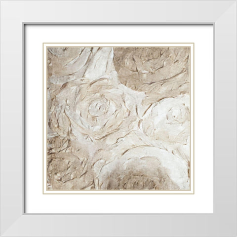 Paper Roses 2 White Modern Wood Framed Art Print with Double Matting by Kimberly, Allen