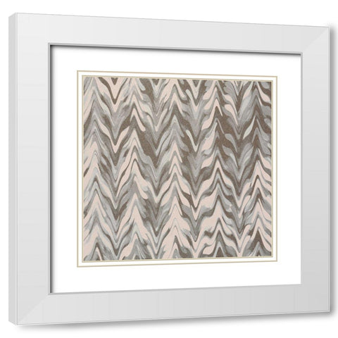 Pattern A White Modern Wood Framed Art Print with Double Matting by Kimberly, Allen