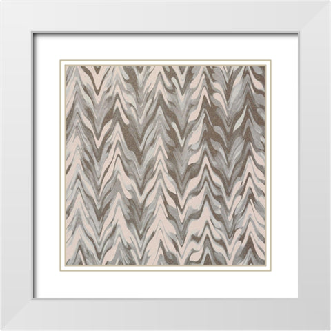 Pattern A White Modern Wood Framed Art Print with Double Matting by Kimberly, Allen