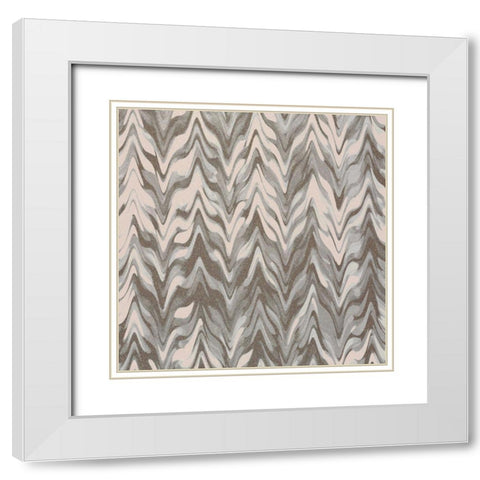 Pattern B White Modern Wood Framed Art Print with Double Matting by Kimberly, Allen