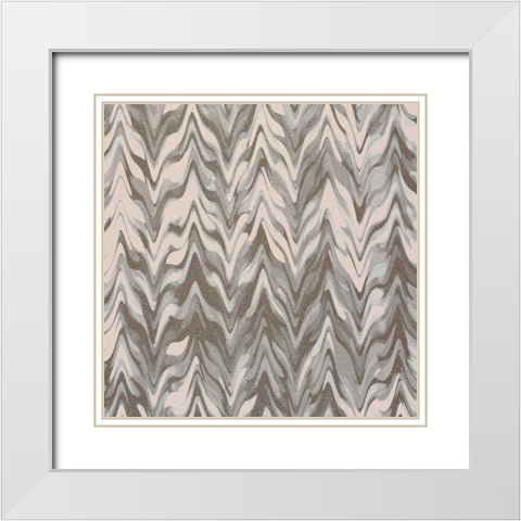 Pattern B White Modern Wood Framed Art Print with Double Matting by Kimberly, Allen