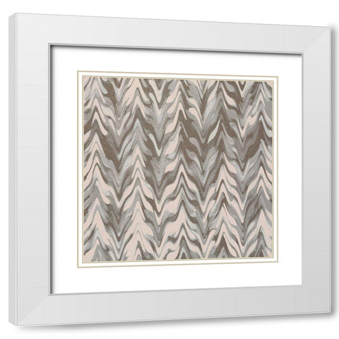 Pattern C White Modern Wood Framed Art Print with Double Matting by Kimberly, Allen