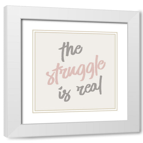 The Struggle White Modern Wood Framed Art Print with Double Matting by Kimberly, Allen