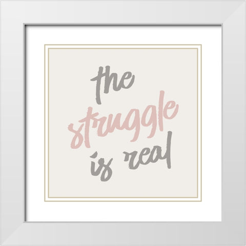 The Struggle White Modern Wood Framed Art Print with Double Matting by Kimberly, Allen