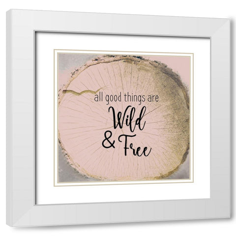 All Things 1 White Modern Wood Framed Art Print with Double Matting by Kimberly, Allen