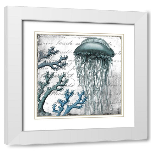 Under the Sea 1 White Modern Wood Framed Art Print with Double Matting by Kimberly, Allen