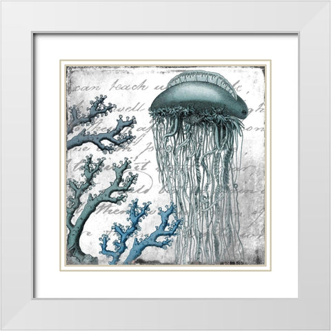 Under the Sea 1 White Modern Wood Framed Art Print with Double Matting by Kimberly, Allen
