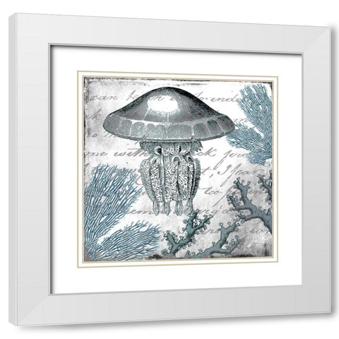 Under the Sea 3 White Modern Wood Framed Art Print with Double Matting by Kimberly, Allen