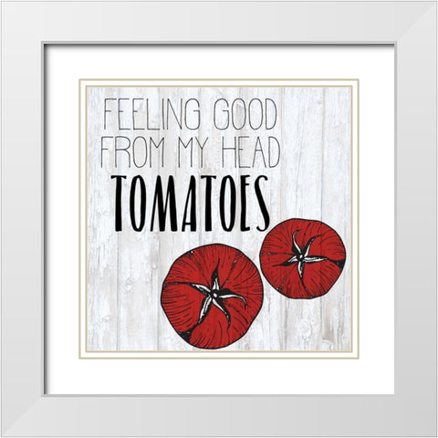 Vegetables 5 White Modern Wood Framed Art Print with Double Matting by Kimberly, Allen