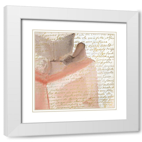 Blush Perfume 1 White Modern Wood Framed Art Print with Double Matting by Kimberly, Allen