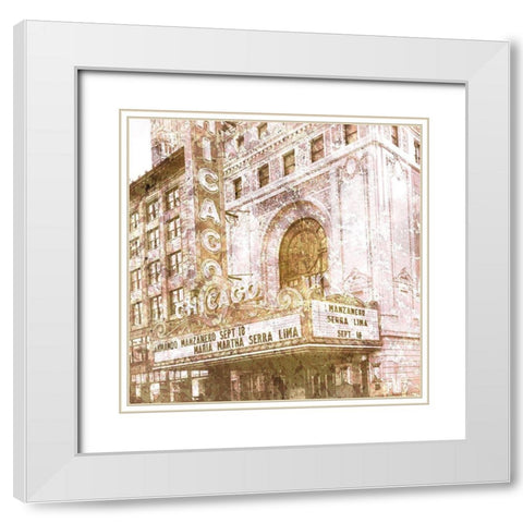 Marquee 1 White Modern Wood Framed Art Print with Double Matting by Kimberly, Allen