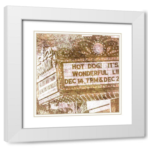 Marquee 3 White Modern Wood Framed Art Print with Double Matting by Kimberly, Allen