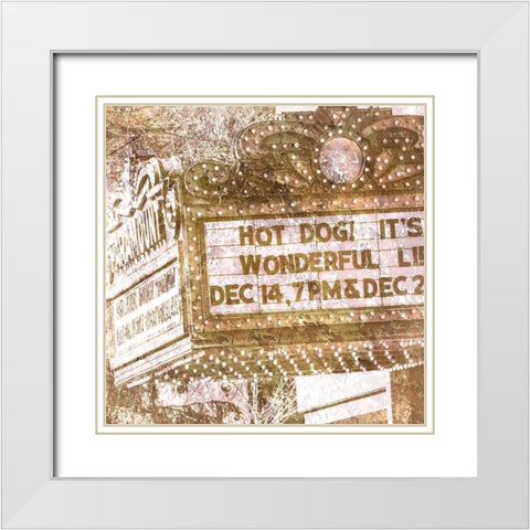 Marquee 3 White Modern Wood Framed Art Print with Double Matting by Kimberly, Allen