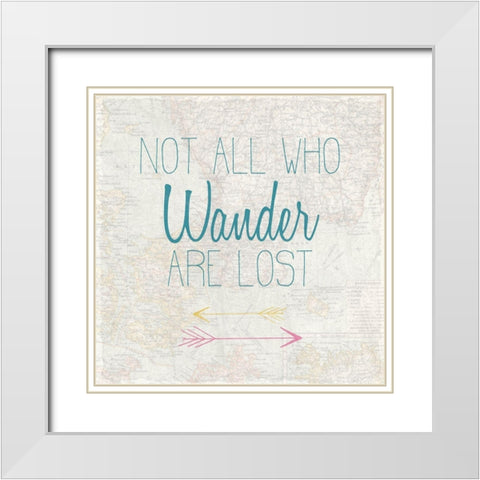 Adventures 2 White Modern Wood Framed Art Print with Double Matting by Kimberly, Allen