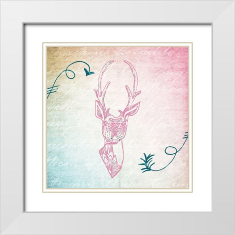 Boho B White Modern Wood Framed Art Print with Double Matting by Kimberly, Allen