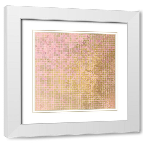 Blush Squares White Modern Wood Framed Art Print with Double Matting by Kimberly, Allen