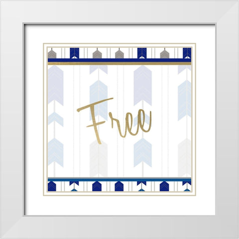 Indigo Dreamer 1 White Modern Wood Framed Art Print with Double Matting by Kimberly, Allen