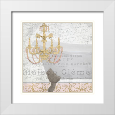 Le Bain 1 White Modern Wood Framed Art Print with Double Matting by Kimberly, Allen