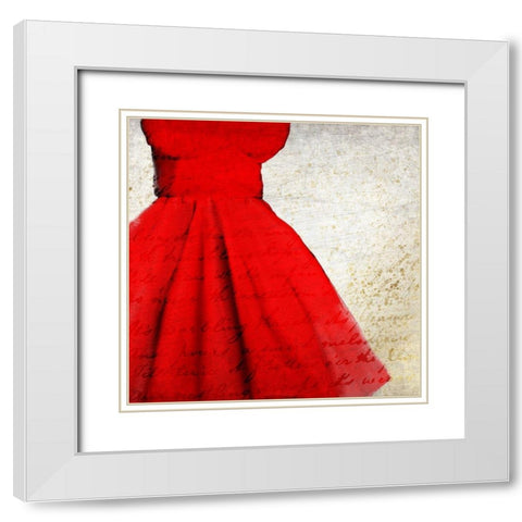 Little Red Dress White Modern Wood Framed Art Print with Double Matting by Kimberly, Allen
