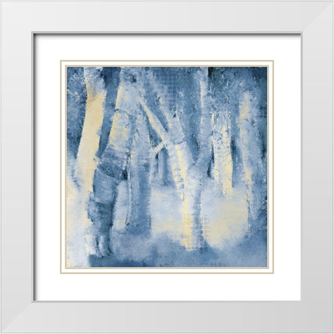 Forest Blues White Modern Wood Framed Art Print with Double Matting by Kimberly, Allen