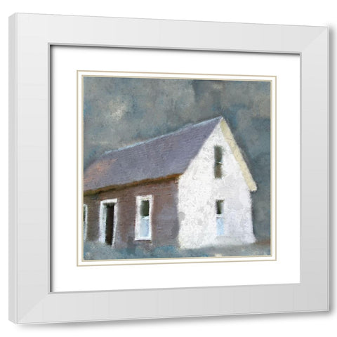 Schoolhouse Grey White Modern Wood Framed Art Print with Double Matting by Kimberly, Allen