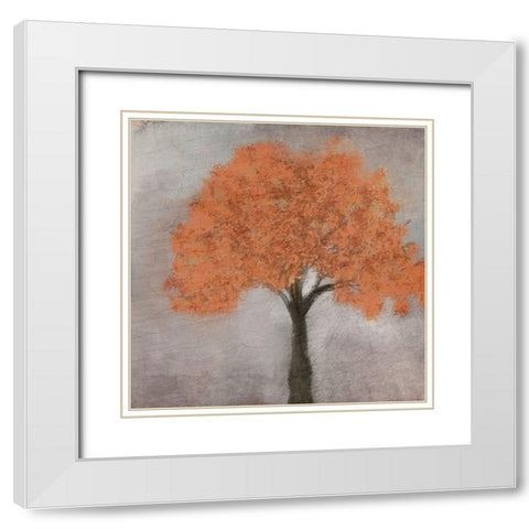 Fall Square 2 White Modern Wood Framed Art Print with Double Matting by Kimberly, Allen