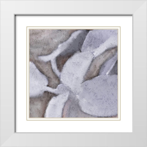 Sage Leaves 2 White Modern Wood Framed Art Print with Double Matting by Kimberly, Allen