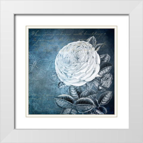 White Bloom 2 White Modern Wood Framed Art Print with Double Matting by Kimberly, Allen
