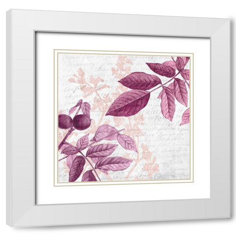 Jeweled Branches 1 White Modern Wood Framed Art Print with Double Matting by Kimberly, Allen