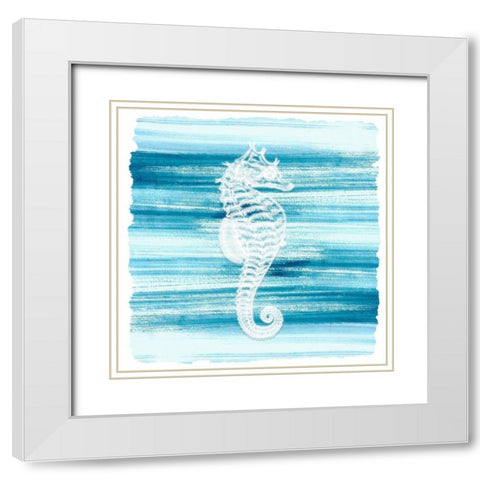 Coastal Brushstroke 3 White Modern Wood Framed Art Print with Double Matting by Kimberly, Allen