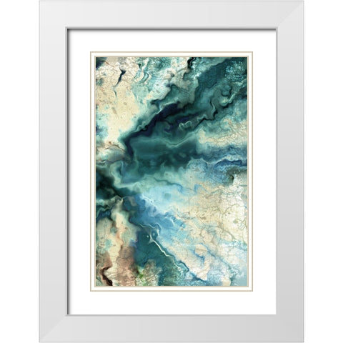Neo Teal 2 White Modern Wood Framed Art Print with Double Matting by Allen, Kimberly
