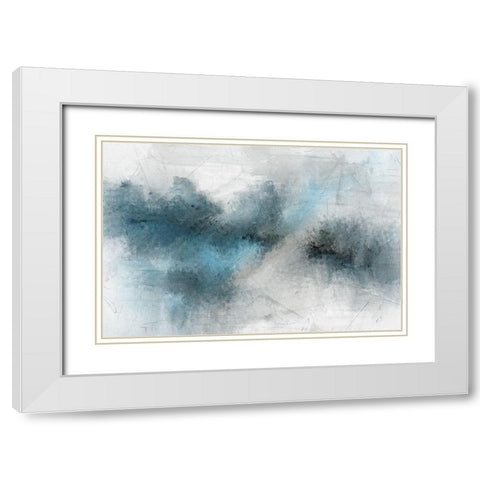 New Modern Blue White Modern Wood Framed Art Print with Double Matting by Kimberly, Allen