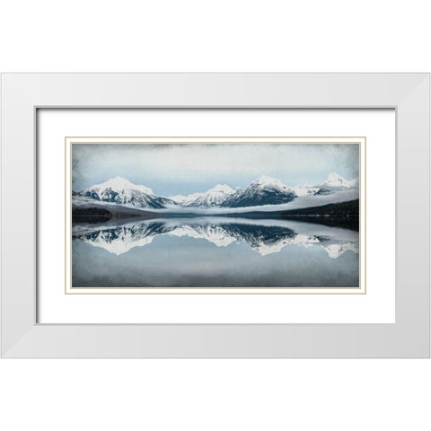 A Mountain Reflects White Modern Wood Framed Art Print with Double Matting by Kimberly, Allen