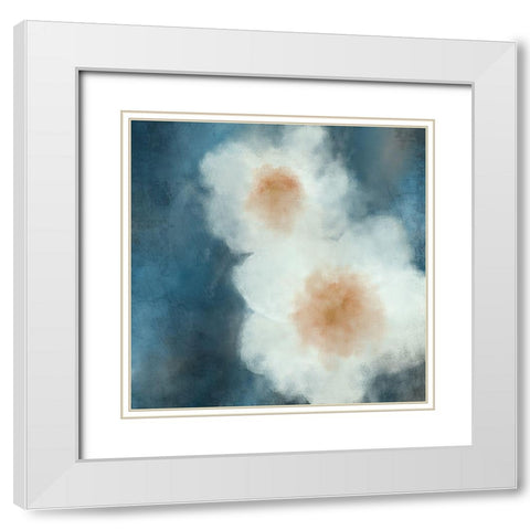 Two White Blooms White Modern Wood Framed Art Print with Double Matting by Kimberly, Allen