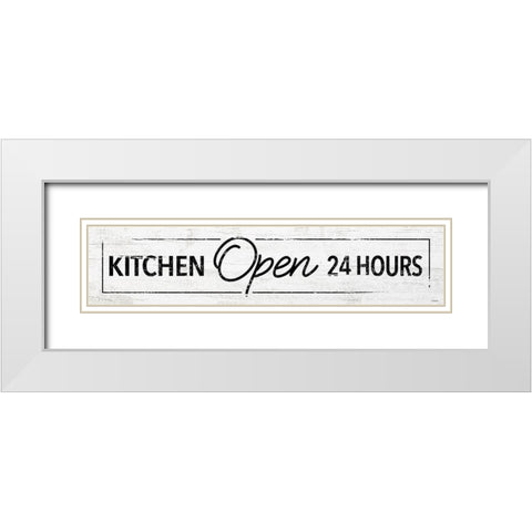 Kitchen 24 Hours White Modern Wood Framed Art Print with Double Matting by Koetsier, Albert
