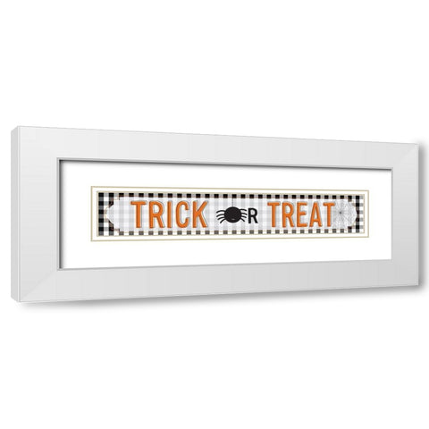 Trick Treat Plaid White Modern Wood Framed Art Print with Double Matting by Louise, Gigi