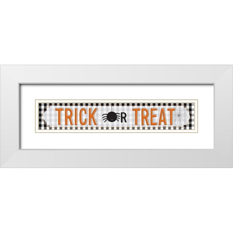 Trick Treat Plaid White Modern Wood Framed Art Print with Double Matting by Louise, Gigi
