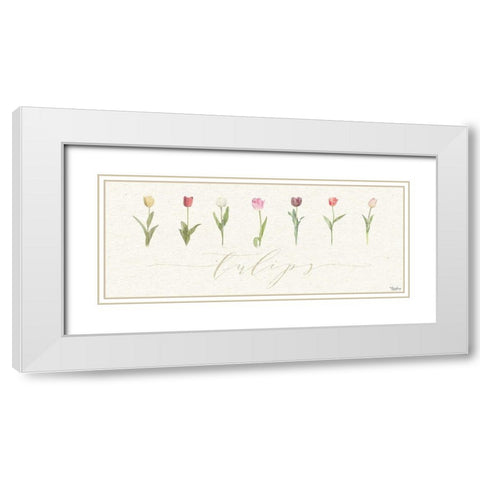 Tulips White Modern Wood Framed Art Print with Double Matting by Louise, Gigi